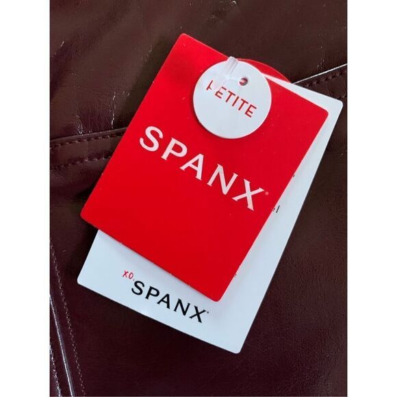 SPANX Faux Patent Leather Leggings in Ruby Size SP - Picture 7 of 12